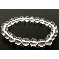 Bracelet perles cristal de roche 8mm