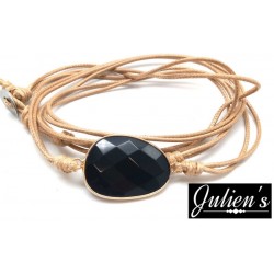 Bracelet cuir et onyx – Julien’s