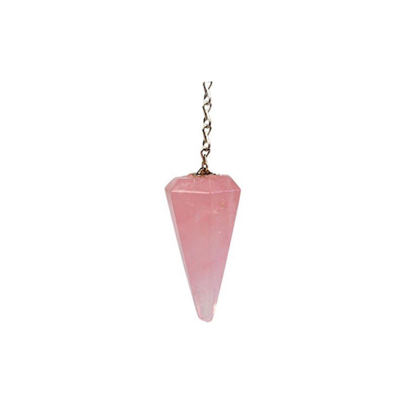 Pendule facetté quartz rose